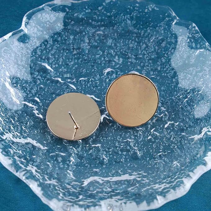 Boho Large Disc Coin Earrings Gold Coin Stud Earrings Geometric Circle Earrings Minimalist Round Circle Disc Earrings Jewelry for Women and Girls-VivaGrace Women
