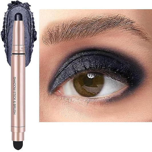 Black Cream Eyeshadow Stick, Single Shimmer Eyeshadow Pencil, Waterproof Long Lasting Eye Shadow Stick Makeup, Hypoallergenic High Pigmented Eye Highlighter Pen Create Multi-Dimensional Eyes Look 11#-VivaGrace Women