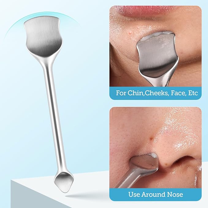 LitBear Pore Prep Tool, Blackhead Remover Pimple Popper Tool Kit, Stainless Steel Blackhead Extractions Tool for Acne, Whitehead Popping, Blemish, Comedone, Black-VivaGrace Women