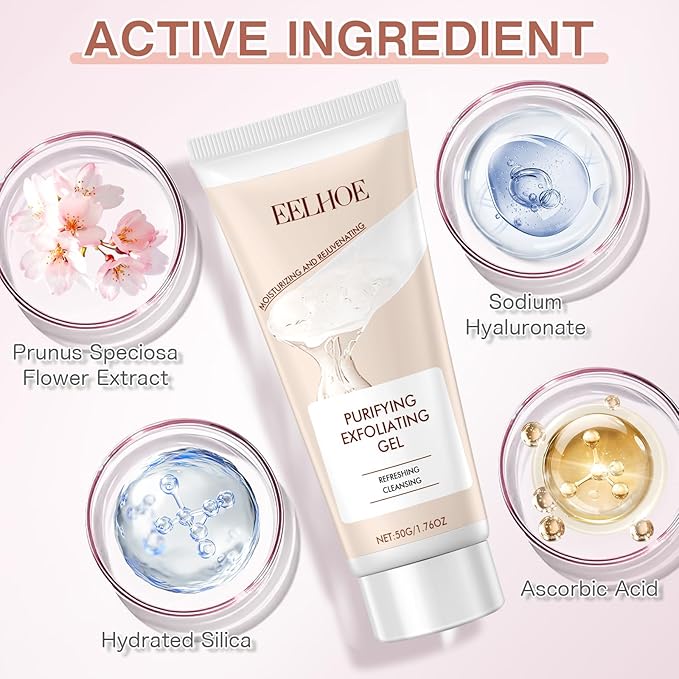 Purifying Exfoliating Gel, Exfoliating Scrub, Deep Cleansing Face, Hydrating and Moisturizing, Face and Body Care Purifying Exfoliating Moisturizing Gel(50g/1.76OZ)