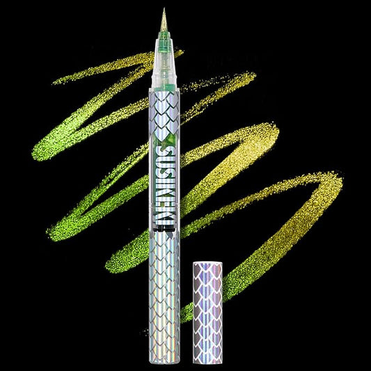 Chameleon Metallic Duochrome Liquid Eyeliner, Color Shifting Shimmery Eye Liner, Duo-color Waterproof Long Lasting Glitter Eye Makeup Pen Eyeliners (Lost Forest)-VivaGrace Women