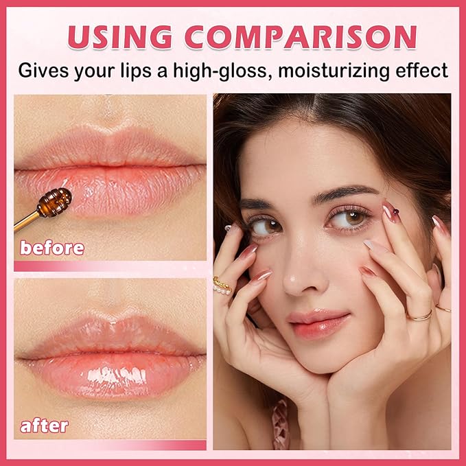 NVLEPTAP 3PCS Bee Lip Balm Honey Pot Honey Lip Balm Strawberry Honey Cherry Lip Sleeping Mask Moisturizing Hydrating Lip Care Products Honey Pot Lip Balm with Stick-VivaGrace Women