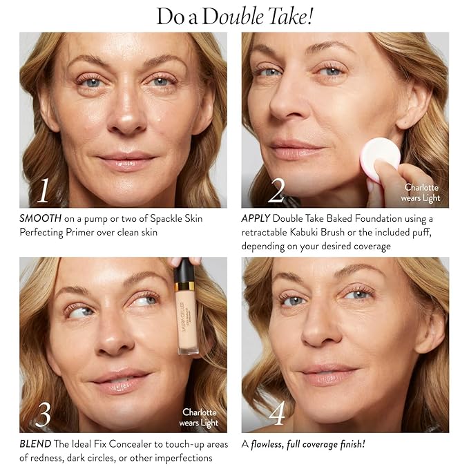 LAURA GELLER NEW YORK Baked Double Take Powder Foundation - Medium - Buildable Medium to Full Coverage - Matte Finish-VivaGrace Women