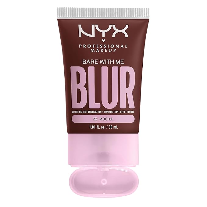 NYX PROFESSIONAL MAKEUP Bare With Me Blur Skin Tint Foundation Make Up with Matcha, Glycerin & Niacinamide - Mocha-VivaGrace Women