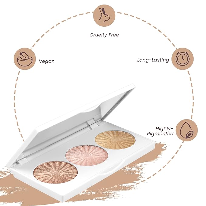 Ofra Cosmetics Rodeo Drive Highlighter - Champagne Highlighter Makeup Palette for Cheeks, Nose, Eyes - Liquid to Baked Powder, Highly-Pigmented, Vegan Formula - Buttery Smooth, Long-Lasting - 10g-VivaGrace Women