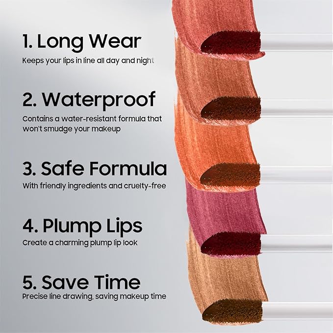 Lip Liner Stain Peel off - Waterproof & Long Lasting Peel Lip Stain Non-Stick Cup, Enhancing Complexion & Nourishing for All Skin Types, Create A Natural Lip Color (Nude, 1 Count)-VivaGrace Women