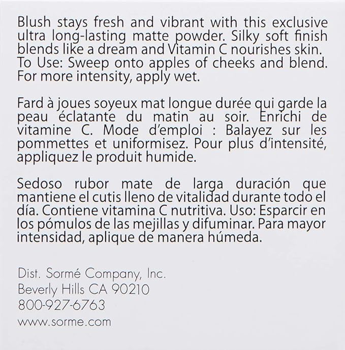 Sorme Cosmetics Long Lasting Blush, Wild Rose, 0.14 Ounce-VivaGrace Women
