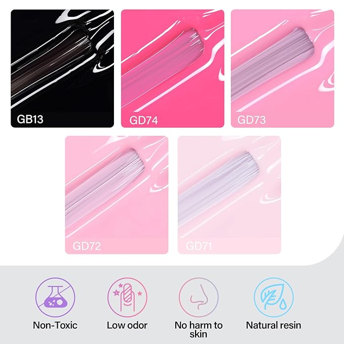 AILLSA Pink Gel Nail Polish Set Black Hot Pink Gel Polish with Base and Top Coat, Long Lasting Summer All Season Color Soak Off U V L ED Manicure Art Salon DIY at Home 7Pcs 8ML