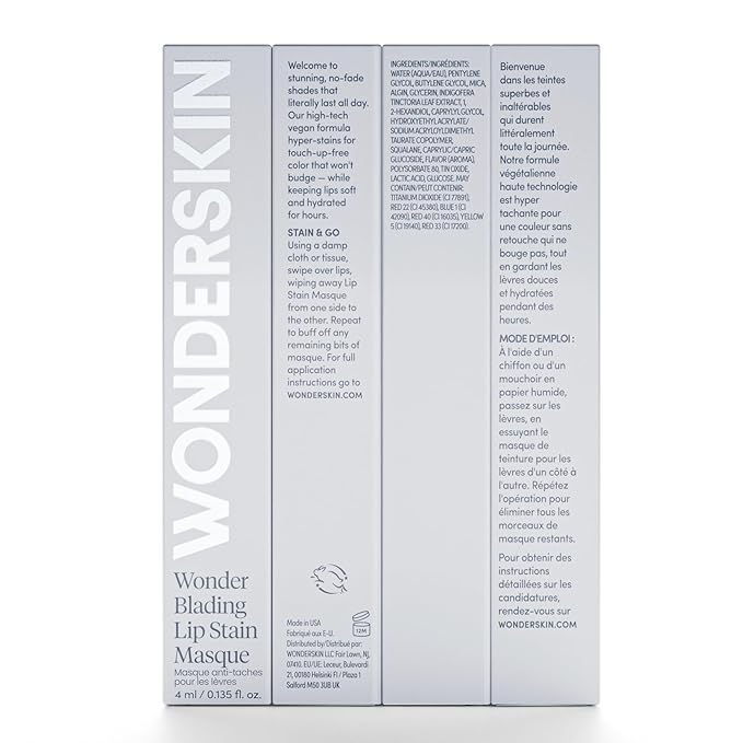 Wonderskin Wonder Blading All Day Lip Stain Peel Off Masque - Long Lasting, Waterproof and Transfer Proof Pink Lip Tint, Matte Finish Peel Off Makeup (Neon Rose Masque)