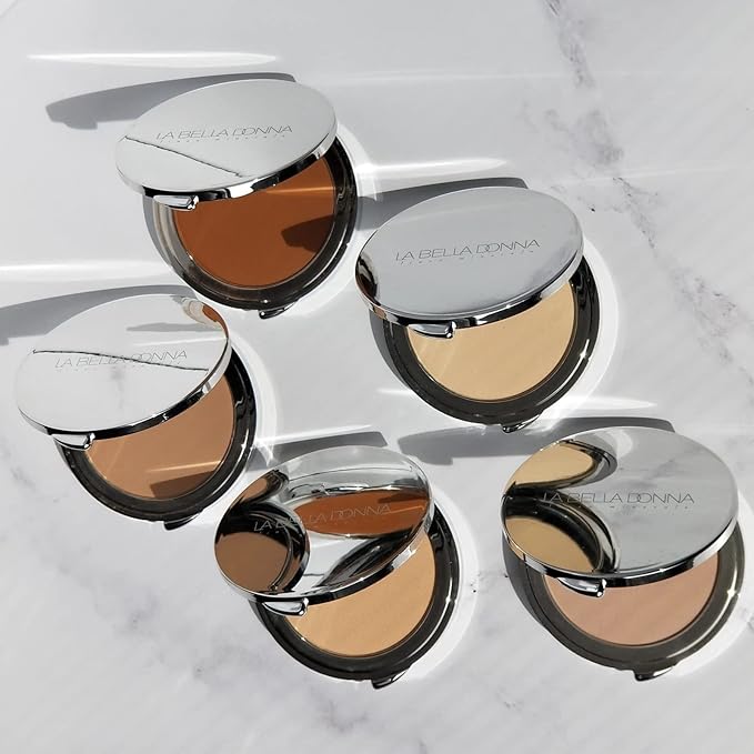 La Bella Donna Compressed Mineral Foundation - Face Powder Makeup Natural Looking Glowing Skin Wrinkle Defying Mattifying Finish Contour Makeup Long Lasting Full Coverage Sun Kissed Tan (Mahogany)-VivaGrace Women