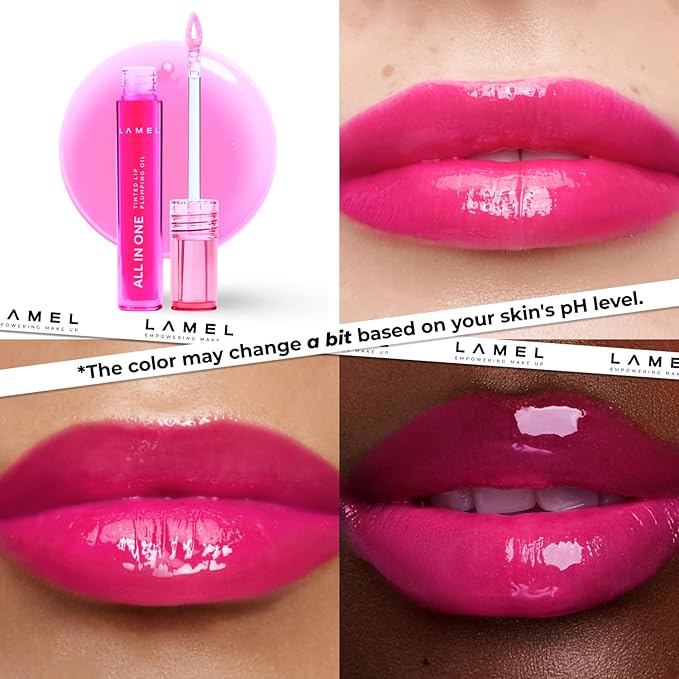 All-in-One Lip Tinted Plumping Oil - Universal Color & Moisture, Soft Balm for Day & Night Use, Lip Mask&Lip Gloss - Long-Lasting & Scented, Berry Ice 404-3ml/0.1fl.oz-VivaGrace Women