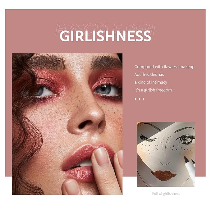 Freckle Pen 2 Colors Waterproof Long Lasting Quick Dry Small Spot Natural Like Face Freckle Makeup Pen, Dark Brown and Light Brown, Upgrade Design-VivaGrace Women