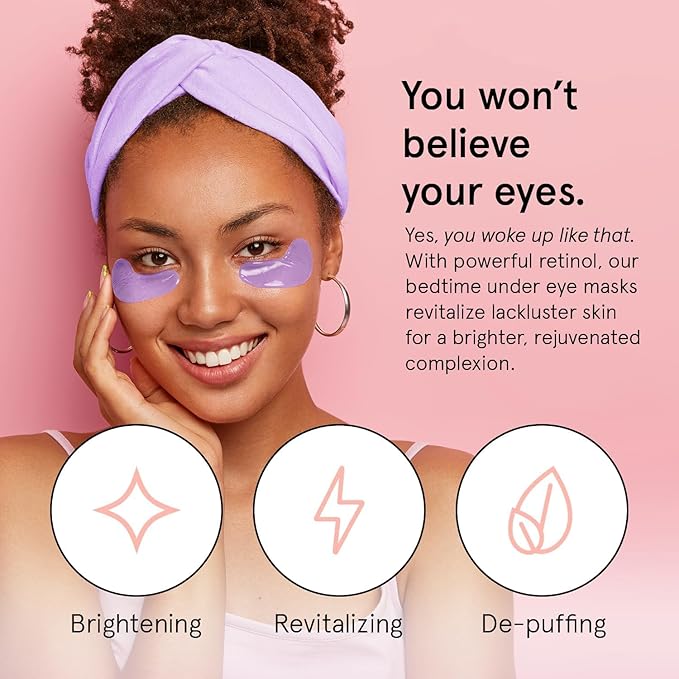 grace & stella Under Eye Patches for Puffy Eyes and Dark Circles (Retinol, 6 Pairs) Restoring Gel Under Eye Masks with Hyaluronic Acid - Vegan Cruelty-Free Skincare Birthday Gifts for Women