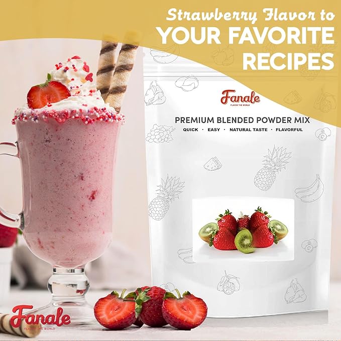 Fanale Premium Strawberry Bubble Tea Flavoring Powder | Perfect for Baking, Smoothies, Desserts and Drinks | Instant Flavoring Powder for Boba Milk Tea - 2.2 Pounds (Pack of 1)-VivaGrace Women