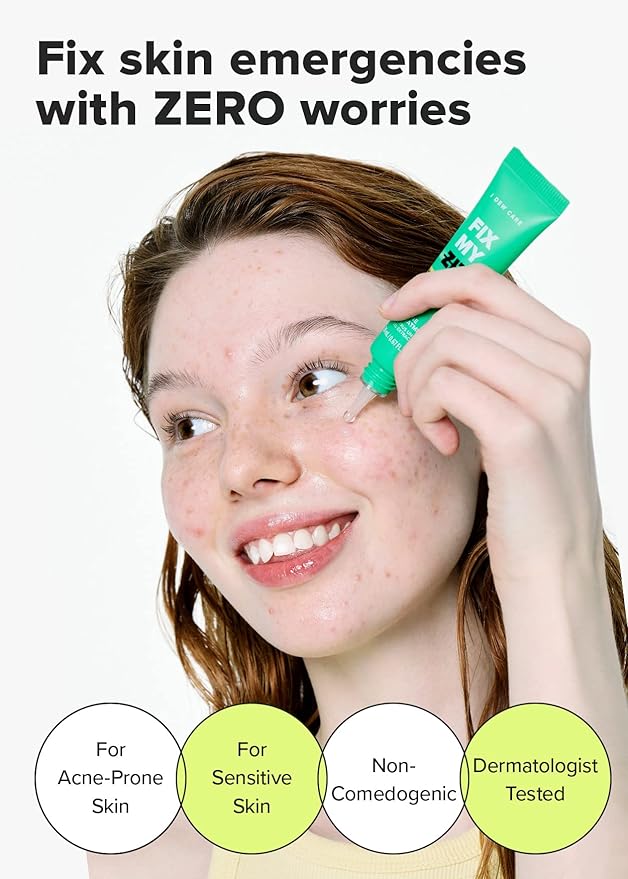 I DEW CARE Acne Gel Treatment - Fix My Zit | with 0.55% Salicylic Acid, Spot Treatment, Blemishes & Zits, Pimple Control, Clears Breakouts, for Sensitive Skin, Soothing, 0.67 FL Oz