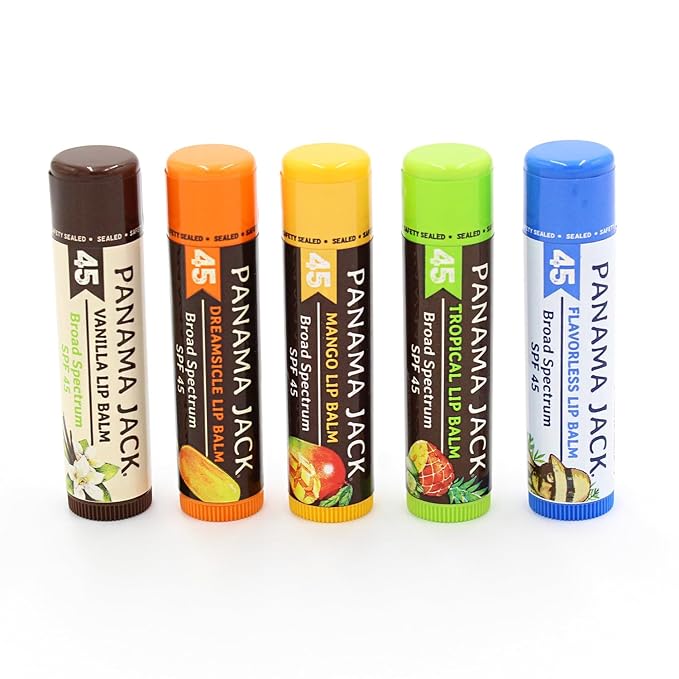 Panama Jack Sunscreen Lip Balm - SPF 45, Broad Spectrum UVA-UVB Sunscreen Protection, Prevents & Soothes Dry, Chapped Lips-VivaGrace Women