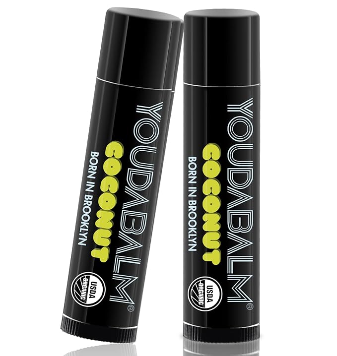 Organic Lip Balm, Coconut Flavor - 100% Natural Lip Moisturizer, USDA Certified - Lip Balm for Dry, Cracked Lips (2 Pack)-VivaGrace Women