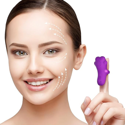 Portable Mini Facial Massage Ball, Waterproof Rechargeable Powerful Multifunctional Eye Face Finger and Neck Massager, Violet-VivaGrace Women