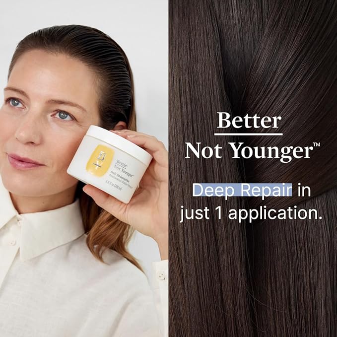 Better Not Younger Restorative Butter Hair Masque 6.8 fl oz - Hair Repair Mask with Plant-Based Butters, Biotin, Argan & Caffeine for Women Over 40 - Restores Moisture, Adds Volume & Boosts Shine-VivaGrace Women
