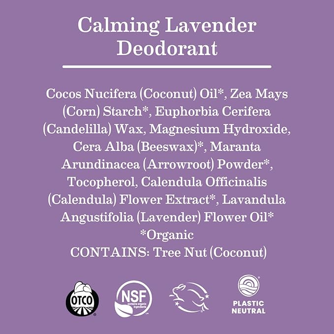 Earth Mama Calming Lavender Deodorant | Safe for Sensitive Skin, Pregnancy and Breastfeeding, Contains Organic Lavender, Calendula and Coconut Oil, No Baking Soda or Aluminum, 2.65-Ounce (2-Pack)-VivaGrace Women