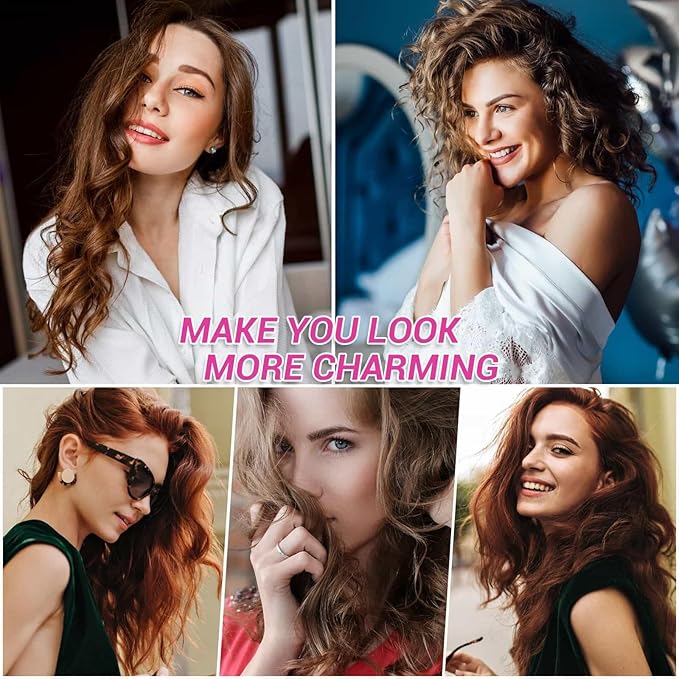 Rollers Hair Curlers 49 Pcs Set with 24Pcs Self Grip Hair Rollers 4 Sizes and 24 Pcs Hair Clips for Blowout Look Long Medium Short Thick Hair Volume-VivaGrace Women