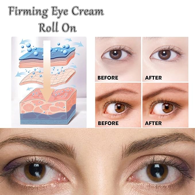 Caffeine Eye Cream Eye Serum, Under Eye Roller Cream for Dark Circles and Puffiness, 0.51 Fl Oz-VivaGrace Women