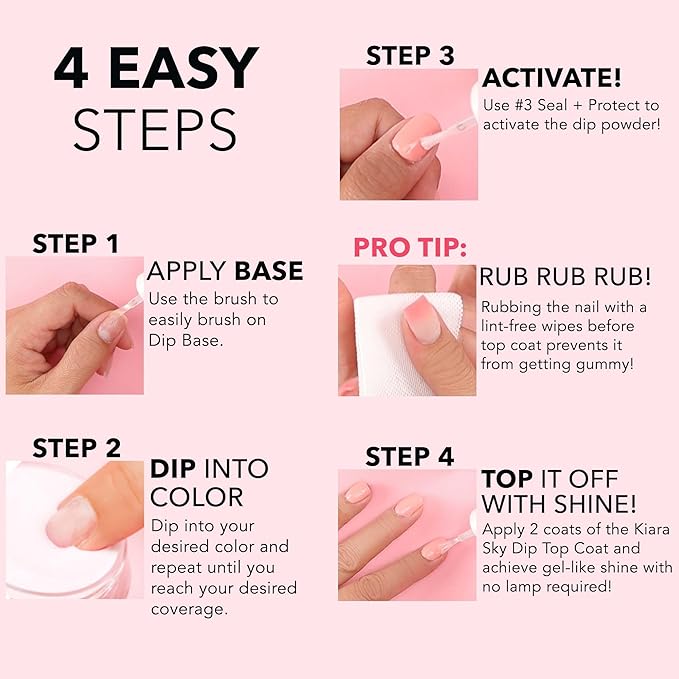 Kiara Sky Long Lasting Nail Dip Powder Pink Tones 1 oz, Rural St. Pink-VivaGrace Women