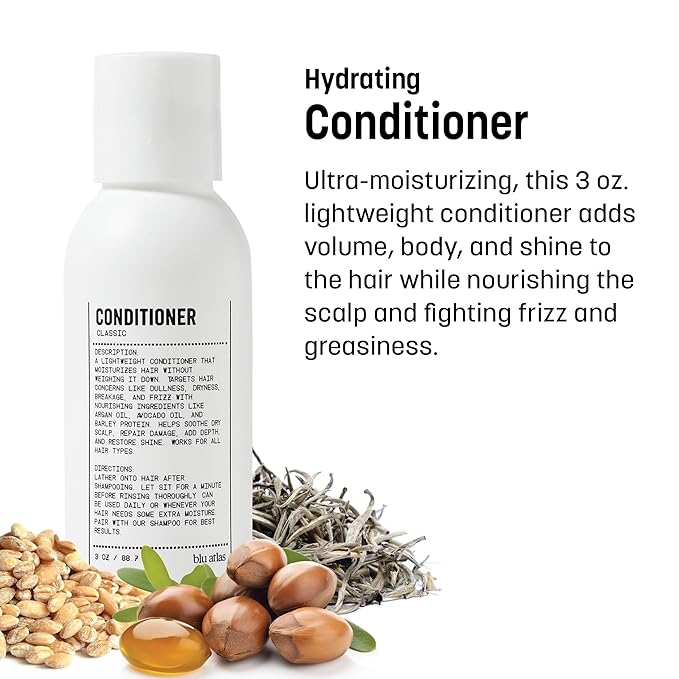 Blu Atlas Travel Size Shampoo & Conditioner Set for Men – TSA Approved, 3 oz Each – Natural, Sulfate-Free, Paraben-Free – Clean Ingredients – Classic Scent – Made in America-VivaGrace Women