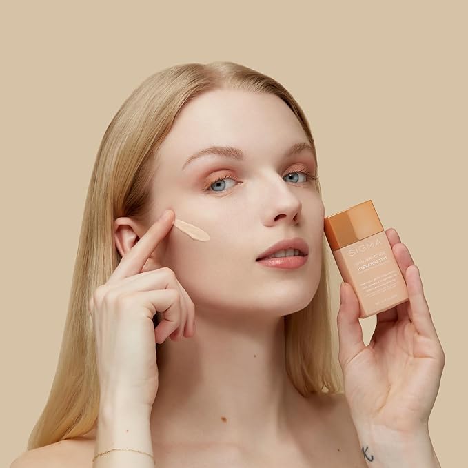 Sigma Beauty Skin Perfector – Hydrating Skin Tint Foundation for Lightweight, Buildable Coverage, With Hyaluronic Acid, Niacinamide Serum, and More (1 Fair Ivory Tint, 1.12oz)-VivaGrace Women