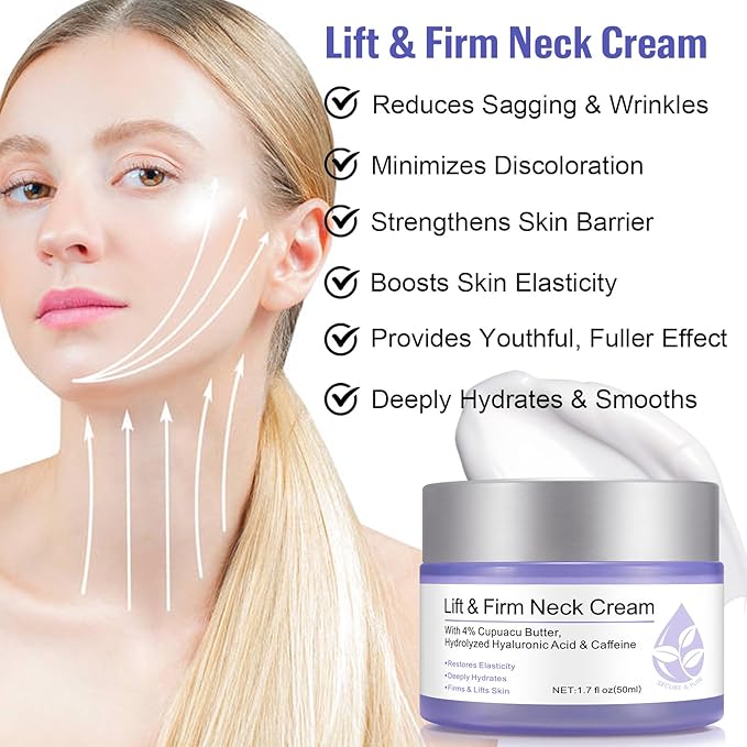 Neck Firming Cream, Neck Cream for Tightening & Neck Lift, Anti-Aging Neck Cream for Wrinkles 1.7 Fl.Oz-VivaGrace Women