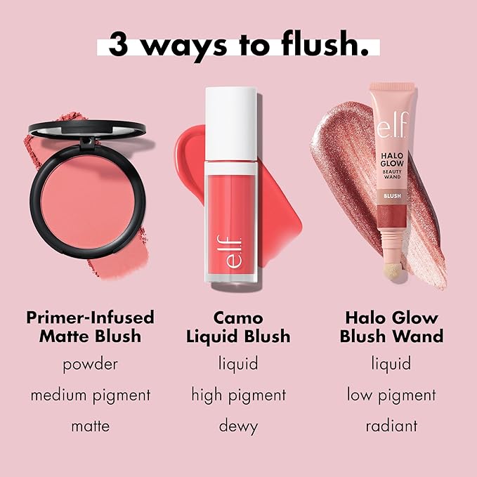e.l.f. Primer-Infused Matte Blush, Long-Lasting, Lightweight & Buildable Powder Blush, Delivers A Matte Finish, Vegan & Cruelty-Free, Always Vibrant-VivaGrace Women