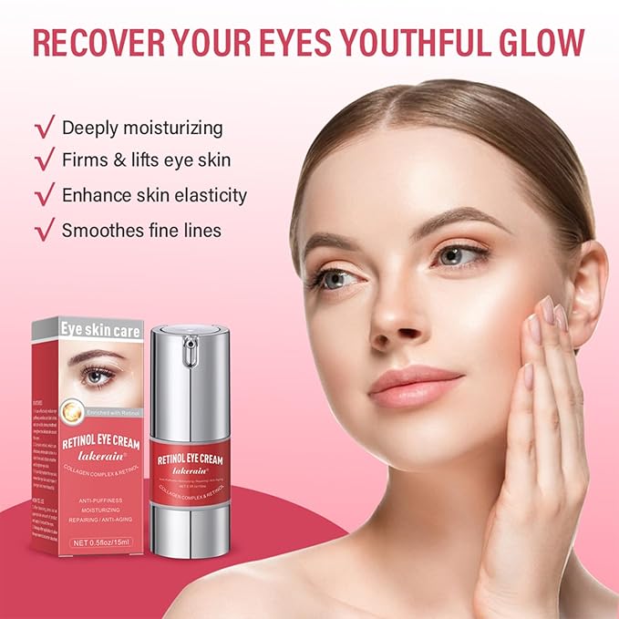 Retinol Eye Cream For Dark Circles And Puffiness, Repair Under Eye Retinol Cream with Hyaluronic Acid and Collagen, Smooth Fine Lines, Wrinkles, Bags & Dark Spots, Tightens Eye Skin Care(Retinol)-VivaGrace Women