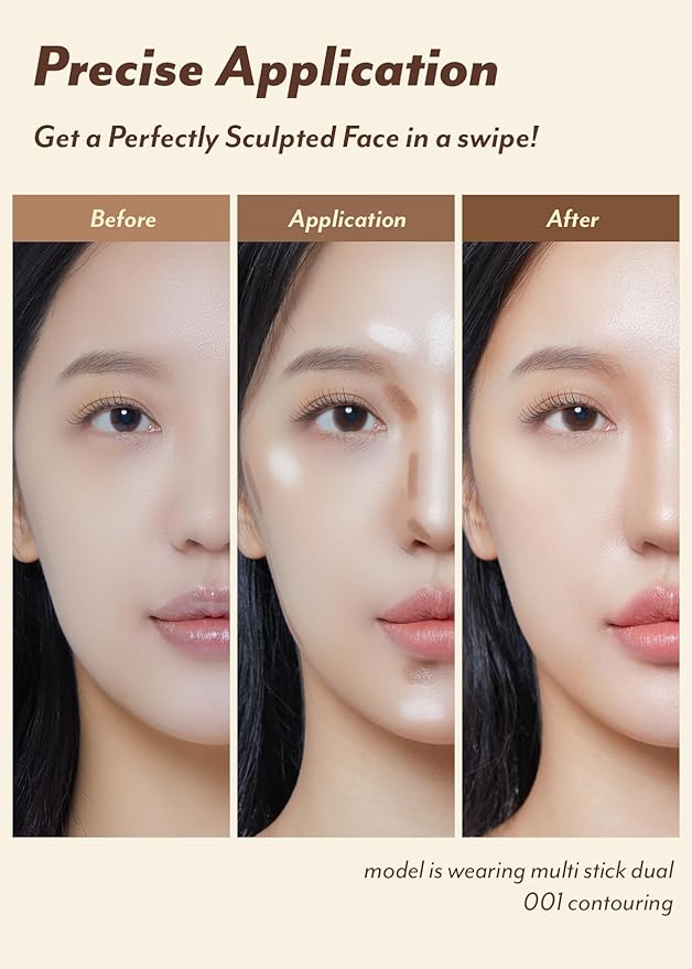 I'M MEME I'm Multi Stick Dual | Two Shade Shading and Highlighting Matte Finish | Suitable for Beginners Portable Size | 001 Contouring-VivaGrace Women