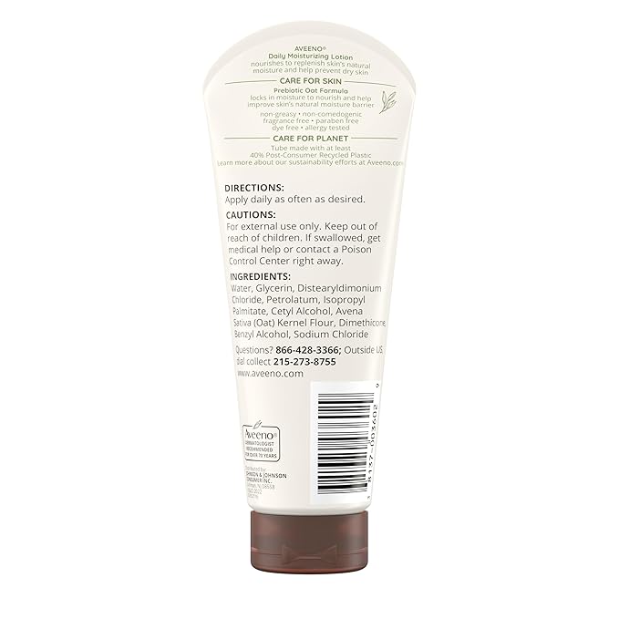 Aveeno Daily Moisturizing Body Lotion, Gentle Lotion Nourishes Dry Skin With Moisture, Soothing Prebiotic Oat, Fragrance-Free, Non-Comedogenic, Travel-Size, Pack of Three, 3 x 2.5 fl. Oz-VivaGrace Women