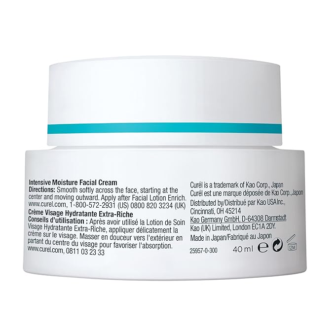 Curel Japanese Skin Care Intensive Face Moisturizer Cream, Hydrating Face Lotion for Dry to Very Dry Sensitive Skin, Anti-Aging, Fragrance-Free, Anti-Wrinkle Japanese Skin Care, 1.4 Oz-VivaGrace Women