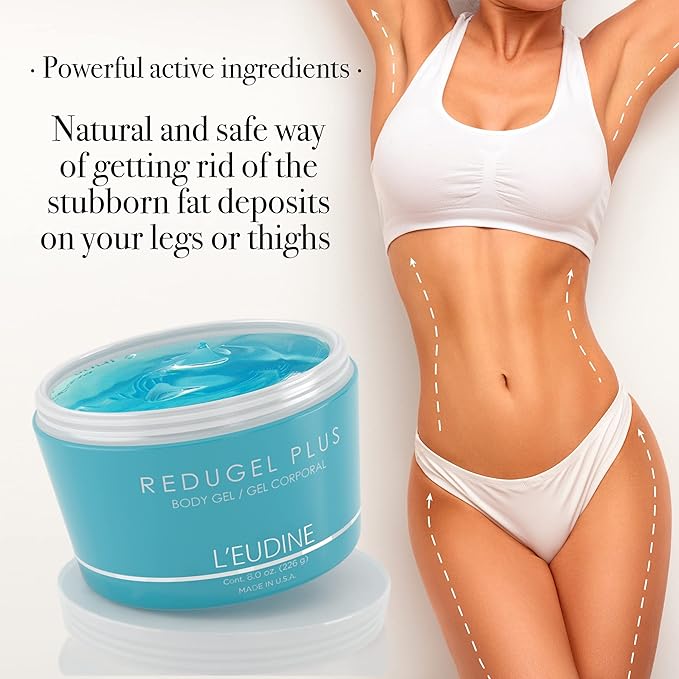 L’EUDINE Redugel Plus Skin Tightening Cream – Pack of 3 – 8oz Anti Cellulite Cream with Mint Oil, Field Horsetail, Marine Algae, Maca Extract – Powerful Non-Greasy Formula – Firming and Toned Skin-VivaGrace Women