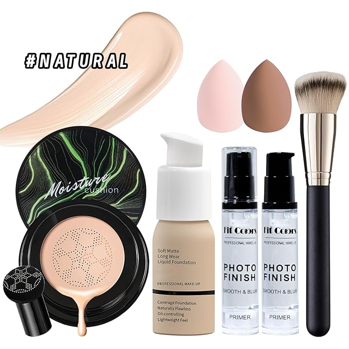 Face Primer, Makeup Brush and Sponges, Eyebrow Soap and Pencil, Mascara, Winged Eyeliner Stamp, cosmetic bag,Eyebrow Soap and Pencil, Mascara, Winged Eyeliner Stamp-VivaGrace Women