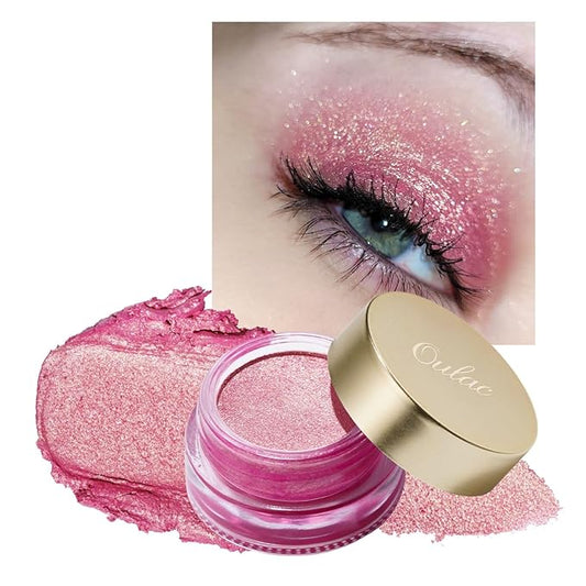 Oulac Pink Eyeshadow Glitter Eyeshadow Highly Pigmented Waterproof & Long Lasting Crease-Free Moisturizing Smooth Formula, Shimmer Glitter Eye Makeup. 6g (10)-VivaGrace Women