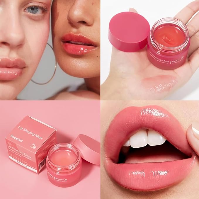 Cherry Lip Mask, Hydrating Lip Mask, Lip Treatment for Dry Cracked Lips, Avocado Coconut Sleeping Lip Mask, Lip Moisturizer Overnight, Intense Lip Repair & Care, 20G-VivaGrace Women