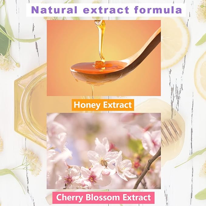 2PCS Honey Pot Lip Balm, Lip Balm Honey Pot with Brush, Cherry Blossom Lip Balm for Dry Cracked Lips, Lip Scrubs Exfoliator & Moisturizer, Hydrating Lip Sleeping Mask-VivaGrace Women