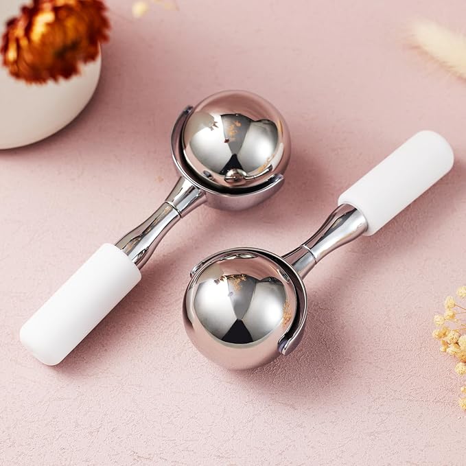 Cryo Sticks 360 Rotating Unbreakable Steel Ice Globes - Facial Skin Care Tools for Women - Ice Roller for Face & Eyes-VivaGrace Women