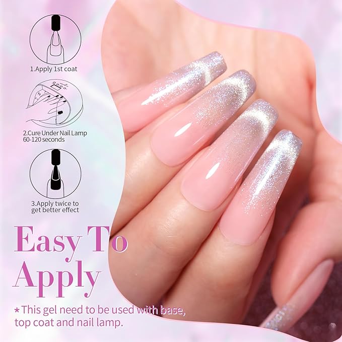 Born Pretty Cat Magnetic Gel Nail Polish Set Auroras 9D Cat Magnetic Eye Glitter Gel Polish Nail Art Manicure Collection Gift 6PCS 7ML-VivaGrace Women