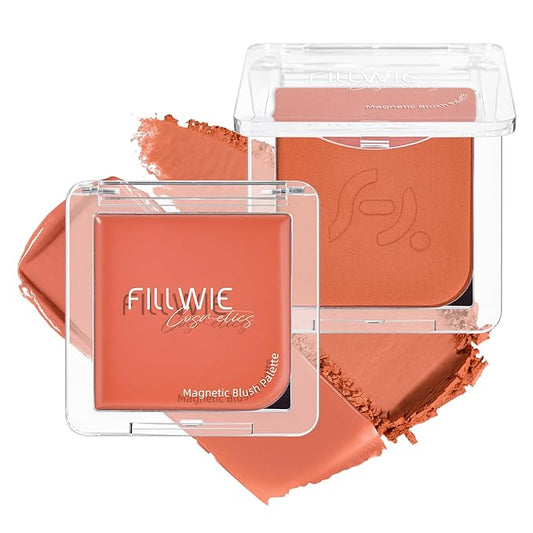 Blush Palette Duo – Cream & Powder Blush Set in Orange Brown, Long-Wearing & Moisturizing, Easy to Blend, Radiant Coverage for Cheeks, Eyes & Lips, Magnetic Palette Compatible (2Pack,Pumpkin Spice)-VivaGrace Women