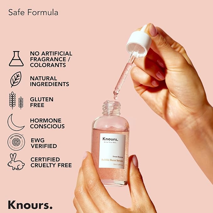 Knours. Balancing 5xHA+Gromwell Root oil Bubble Burst Serum w/ 59% Rose Water Niacinamide, Retinal Hydrating Healthy Serum for Improved Tone & Texture EWG Verified Clean Beauty 50ml/1.69fl. oz.-VivaGrace Women