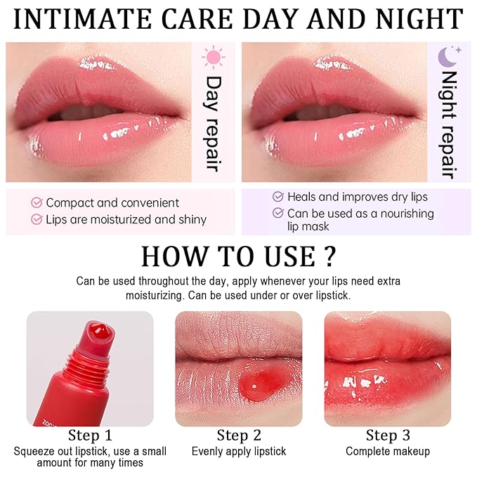 Lip Butter Balm, Day/Night Hydrating Lip Mask, Moisturizing Lip Balm Butter, Ultra-Nourishing Lip Care Moisturizer, Lip Butter Gloss Shine Lip Glow Oil Makeup#2 Vanilla Beige-VivaGrace Women