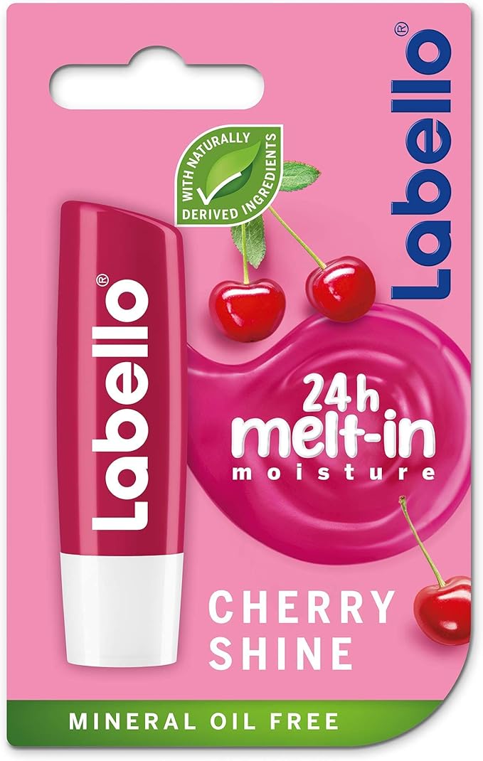 3 LABELLO CHERRY FRUITY SHINE LIP BALM STICK CARE BEAUTY SOFT SMOOTH SPF 10 NEW-VivaGrace Women