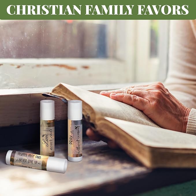 50 Pcs Lip Balm with Scripture Religious Lip Balm for Women Christian Lip Balms Bulk Gifts Faith Bible Verse Scripture Inspirational Gift Party Favors for Women Coworkers 10 Styles-VivaGrace Women