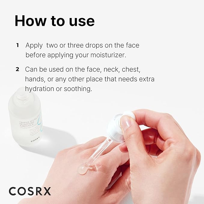 COSRX Hydrium Triple Hyaluronic Moisture Ampoule, 40ml / 1.35 fl.oz | Hyaluronic Acid Viscous Serum | Korean Skin Care, Animal Testing Free, Paraben Free-VivaGrace Women