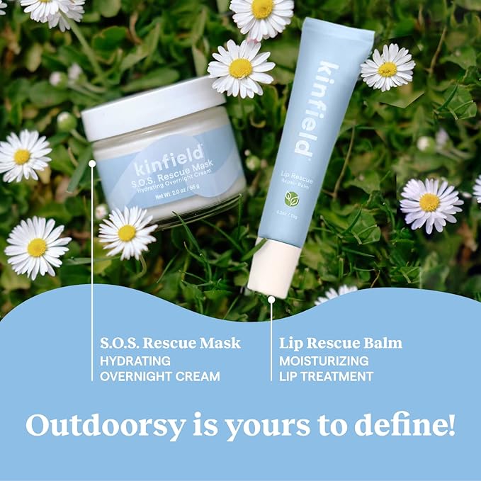 Kinfield Lip Rescue - Minty Tube Lip Balm - Moisturizing Lip Treatment for Dry, Chapped Lips - Untinted - Beeswax and Cruelty-Free Skincare - 0.5 oz / 15 g-VivaGrace Women