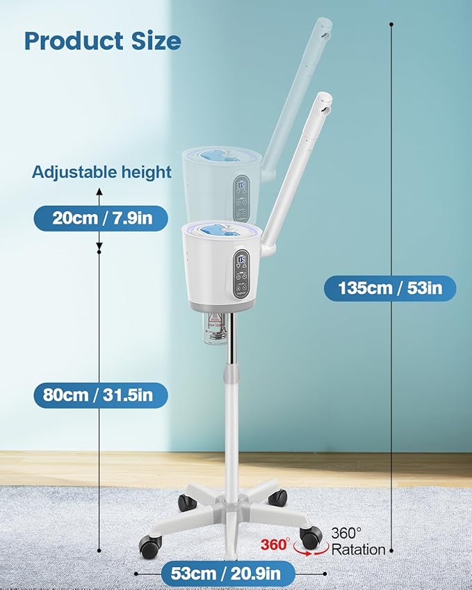 Kingsteam Professional Facial Steamer with Ozone - Ionic Nano Hot Mist Steamer with Large Capacity and 30 Min Timer for Estheticians, Beauty Salons, and Home Skin Care Use-VivaGrace Women